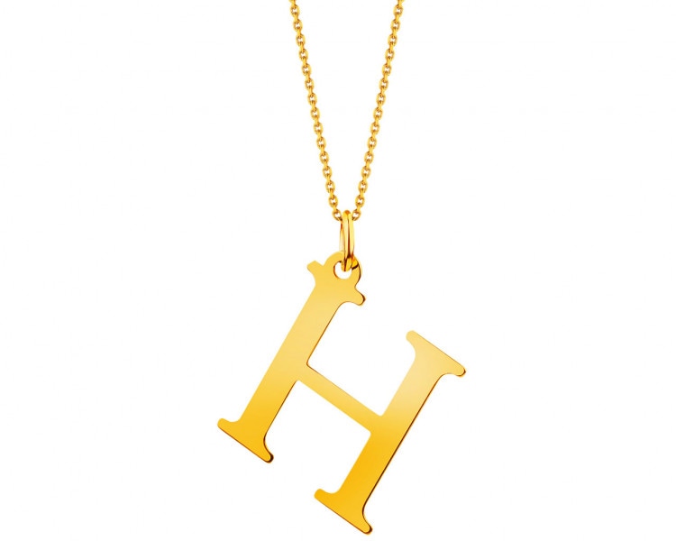 Złota zawieszka - litera H