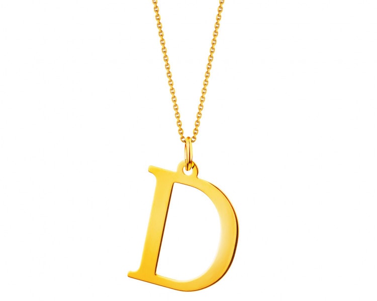 Złota zawieszka - litera D