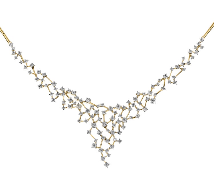 Zlatý náhrdelník s brilianty - 3,00 ct - ryzost 585