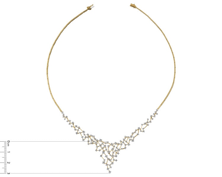 Zlatý náhrdelník s brilianty - 3,00 ct - ryzost 585