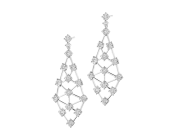 White gold earrings with diamonds 1,82 ct - fineness 18 K