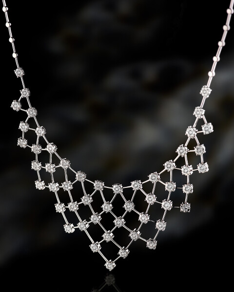 White gold necklace with diamonds - 5,00 ct - fineness 18 K