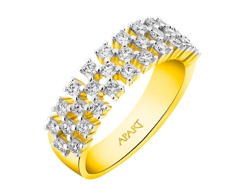 Gold ring with diamonds 0,79 ct - fineness 14 K
