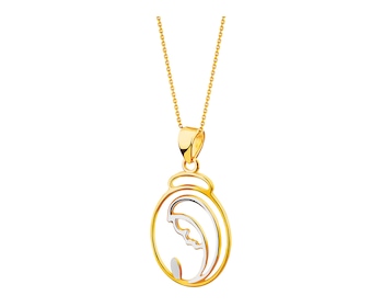 8 K Rhodium-Plated Yellow Gold Pendant 