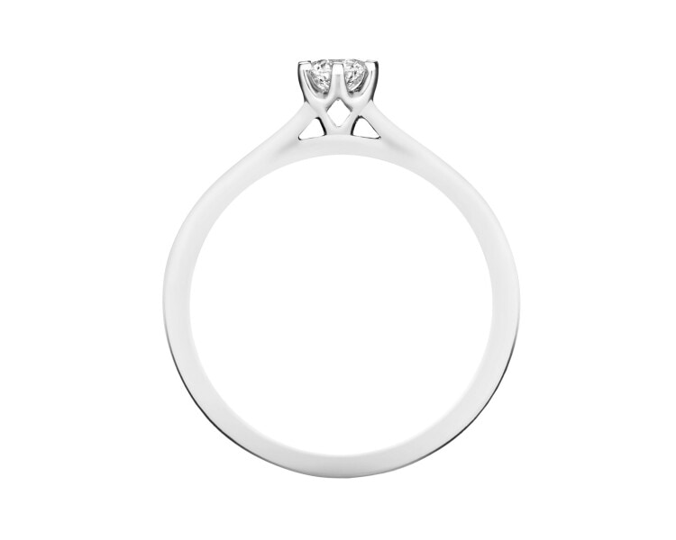 White gold ring with diamonds - 0,18 ct - fineness 18 K