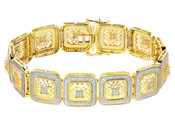 Gold bracelet with diamonds 1,50 ct - fineness 14 K