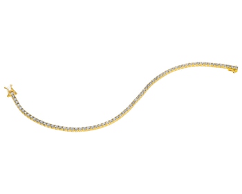 Bransoletka z żółtego złota z brylantami - 18 cm - 3,01 ct - próba 750