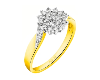 Gold ring with diamonds 0,40 ct - fineness 585