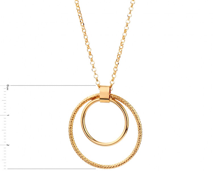 Pozlacený stříbrný náhrdelník - kruhy