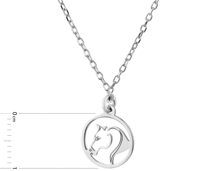 Stříbrný náhrdelník - kůň, kroužek