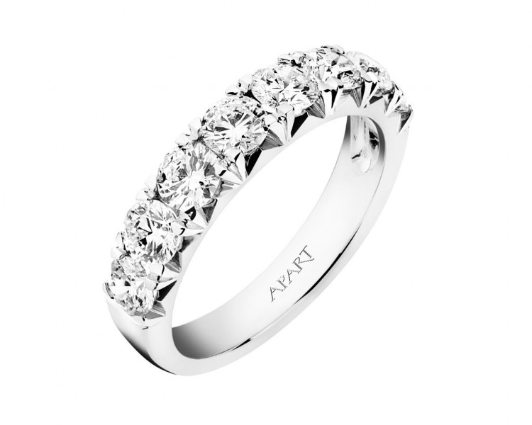 White gold ring with diamonds 1,50 ct - fineness 14 K