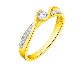 Gold ring with diamonds 0,25 ct - fineness 14 K