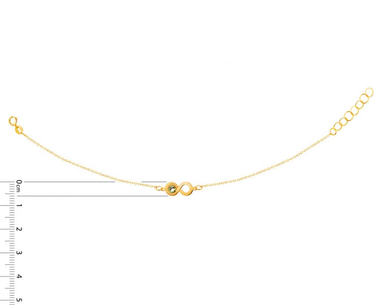Złota bransoletka z cyrkonią, ankier - nieskończoność