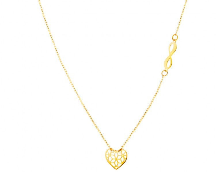 Zlatý náhrdelník, anker - nekonečno, srdce, rozeta