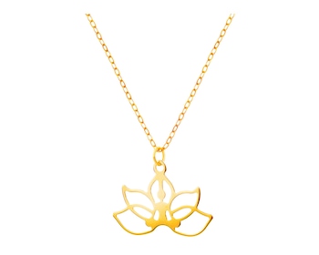 Złoty naszyjnik, ankier - kwiat lotosu