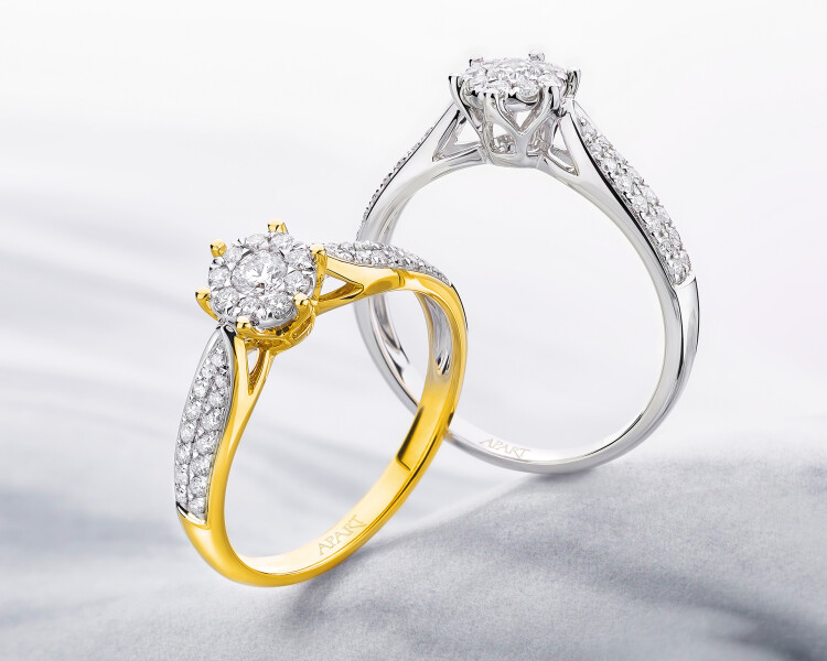 Prsten z bílého zlata s brilianty - 0,55 ct - ryzost 585