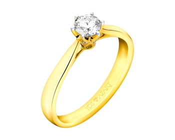 18ct Yellow Gold Ring with Diamonds 0,42 ct - fineness 18 K