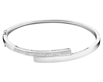 750 Rhodium-Plated White Gold Bracelet with Diamonds 0,18 ct - fineness 14 K