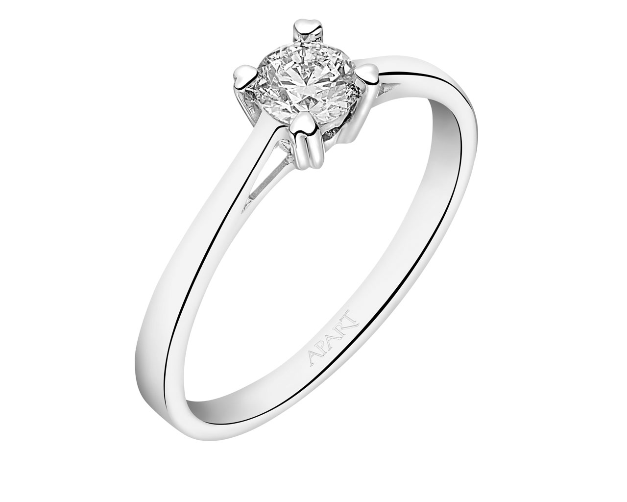 18ct White Gold Ring with Diamond 0,29 ct - fineness 14 K