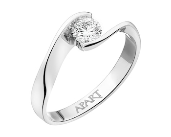 White gold ring with brilliant 0,30 ct - fineness 14 K