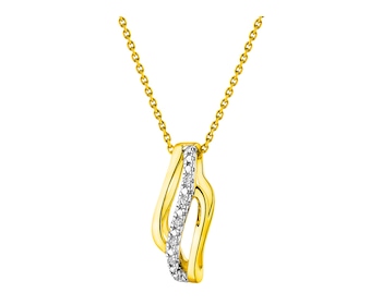 Gold pendant with diamonds 0,02 ct - fineness 14 K