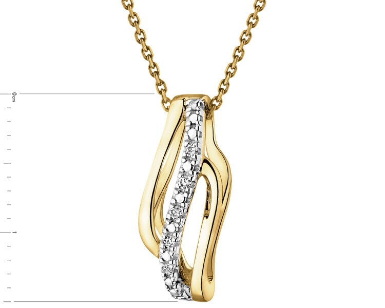 Gold pendant with diamonds - 0,02 ct - fineness 14 K