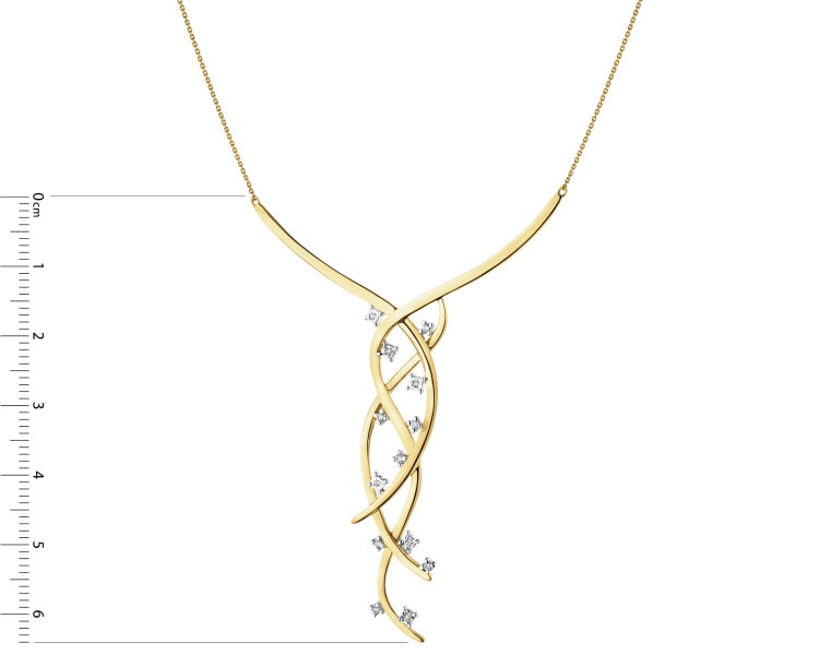Zlatý náhrdelník s brilianty - 0,06 ct - ryzost 585