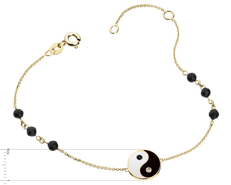 375 Yellow Gold Ruthenium-Plated Bracelet - fineness 375