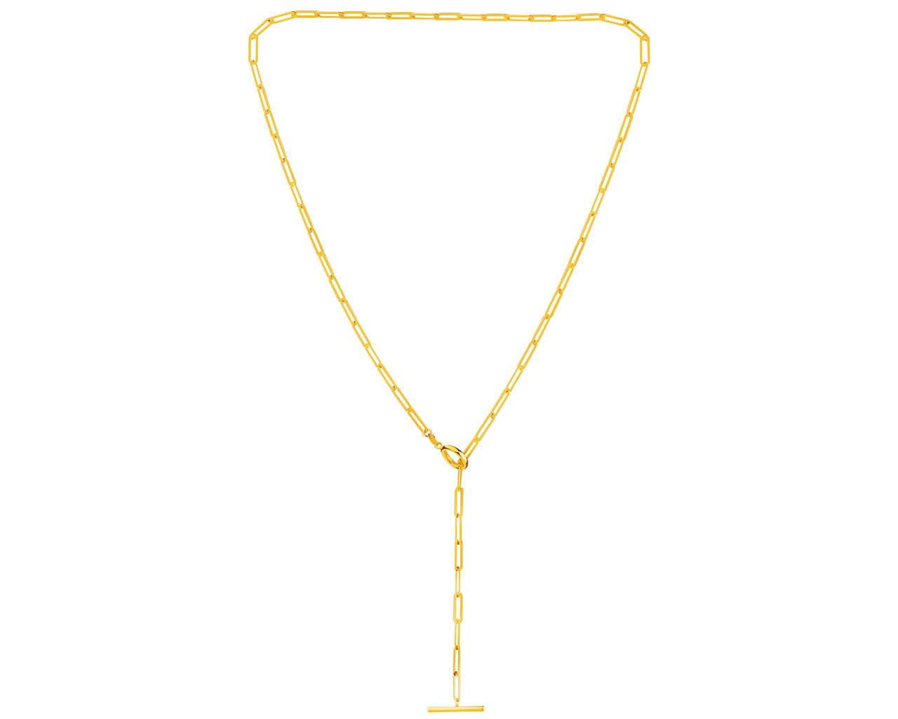 Złoty naszyjnik, ankier - paper clip