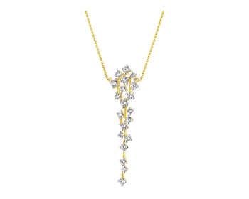 Gold necklace with diamonds 0,75 ct - fineness 14 K