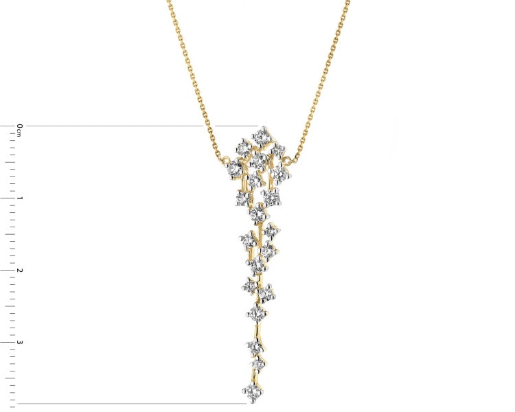 Gold necklace with diamonds - 0,75 ct - fineness 14 K