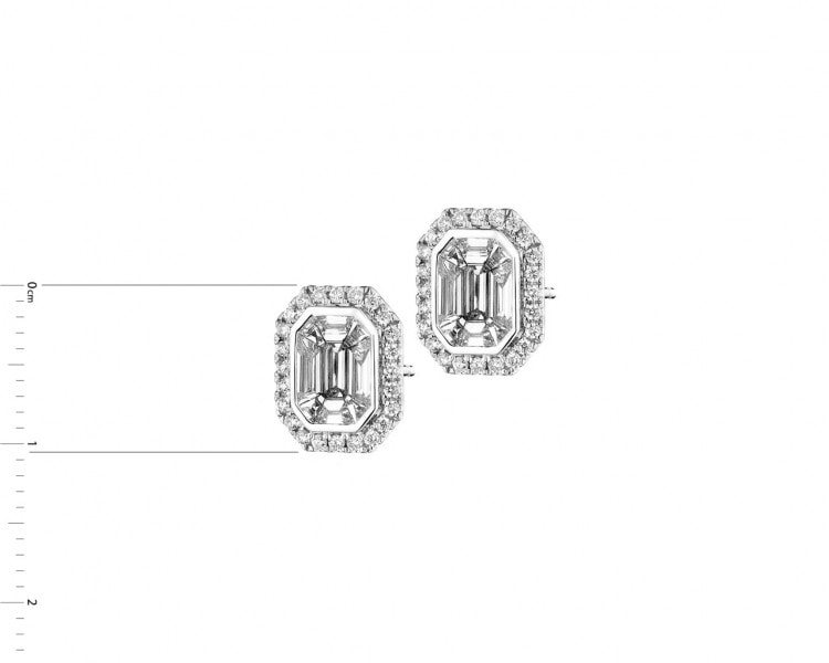 Náušnice z bílého zlata s diamanty 0,95 ct - ryzost 750