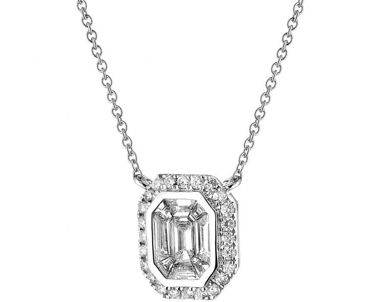 Náhrdelník z bílého zlata s diamanty 0,50 ct - ryzost 750