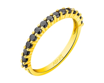 Zlatý prsten s brilianty - ryzost 585