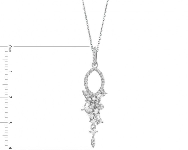 Silver pendant with zircons