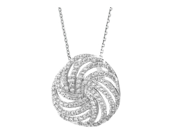 Silver pendant with zircons