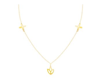 Zlatý náhrdelník, anker - květ lotosu