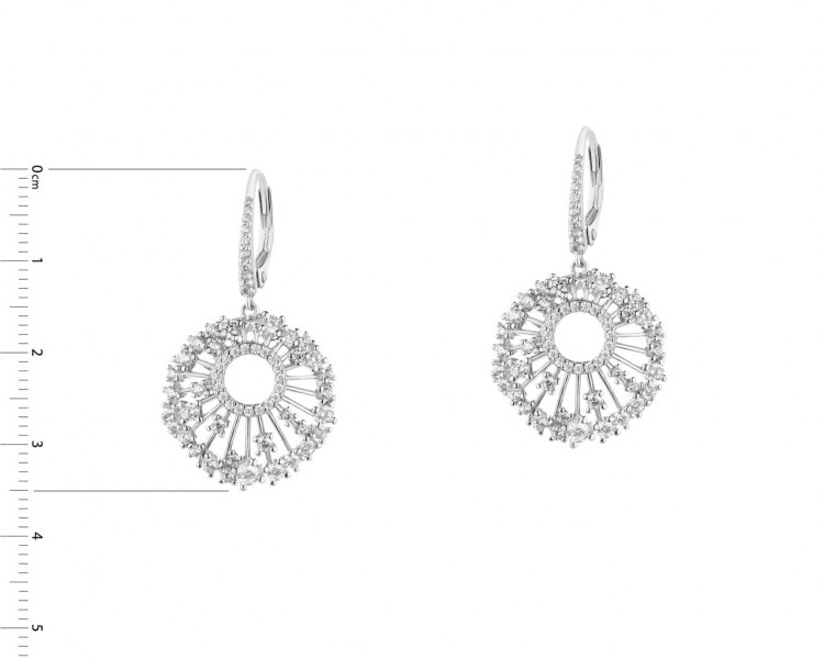 Silver earrings with zircons - circles