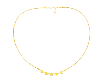 Zlatý pevný náhrdelník se zapínáním - hvězdy