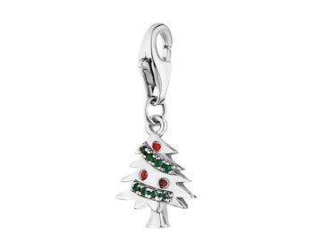 Silver Charms pendant with cubic zirconia - Christmas tree