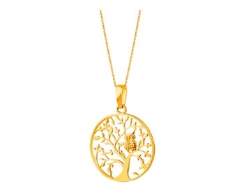 Zlatý přívěsek - strom, sova