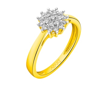 Gold ring with diamonds 0,33 ct - fineness 14 K