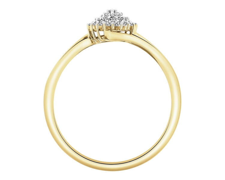 Zlatý prsten s diamanty - 0,12 ct - ryzost 585