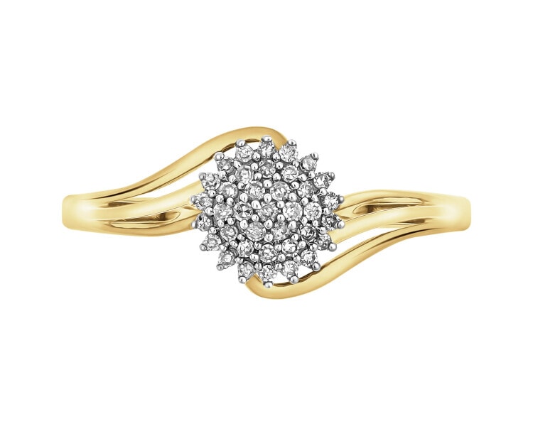 Zlatý prsten s diamanty - 0,12 ct - ryzost 585