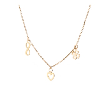 Pozlacený stříbrný náhrdelník - nekonečno, srdce, čtyřlístek