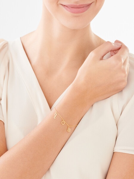 Bransoletka srebrna - nieskończoność, serce, koniczyna