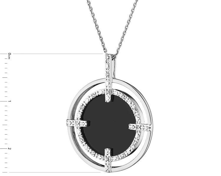14 K Rhodium-Plated White Gold Pendant - fineness 14 K
