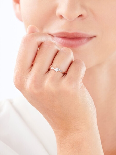 Prsten z růžového a bílého zlata s briliantem 0,02 ct - ryzost 585