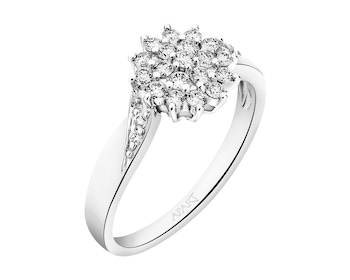 White gold ring with diamonds 0,40 ct - fineness 14 K