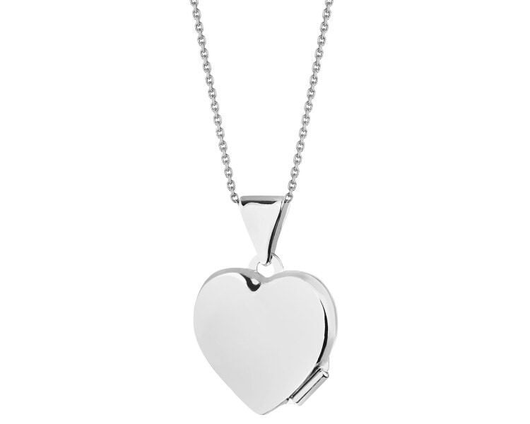 Přívěsek z bílého zlata s diamantem - otevírací medailon - 0,005 ct - ryzost 585